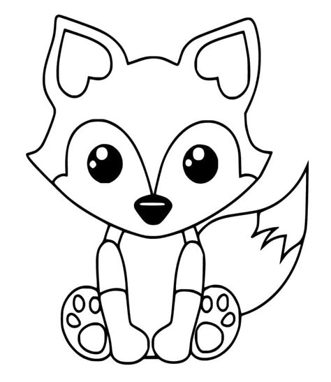 Coloriage Un Renard Kawaii télécharger et imprimer gratuit sur