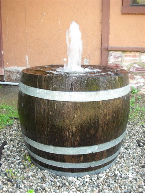 Single Pondless Barrel Fountain Whiskey Barrel Fountain Wine Barrel