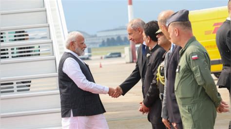 Pm Modi Arrives In Warsaw To Add Momentum To India Poland Friendship