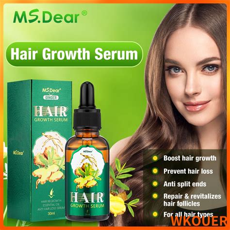 Wkouer Ginger Hair Growth Serum Fast Hair Growth Essence Spray Oil Ginger Serum Treatment Hair