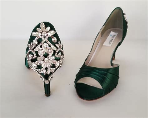 Hunter Green Wedding Shoes Hunter Green Bridal Shoes With Etsy