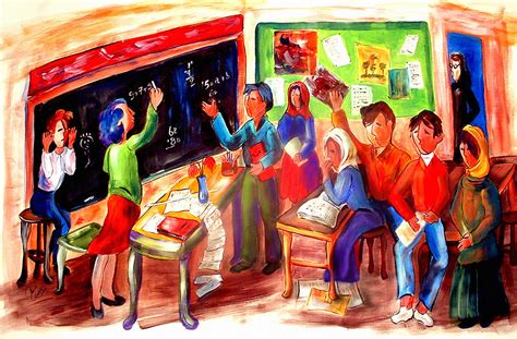 School Days In Morocco Painting By Patricia Rachidi Fine Art America