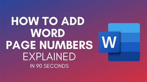 How To Add Page Numbers In Word 2024 YouTube