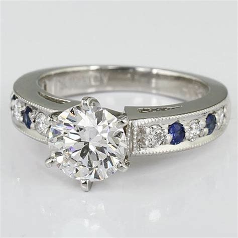 Milgrain And Pav Sapphire Engagement Setting Adiamor