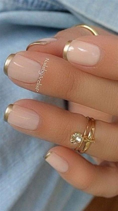 Pink And Gold French Manicure Design Nails Nailart French Manicure