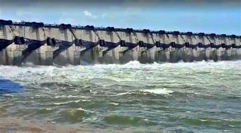 Krishna District Prakasam Barrage Krishna River Heavy Floods 70 Gates