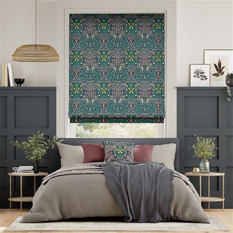 William Morris Blackthorn Indigo Roman Blind