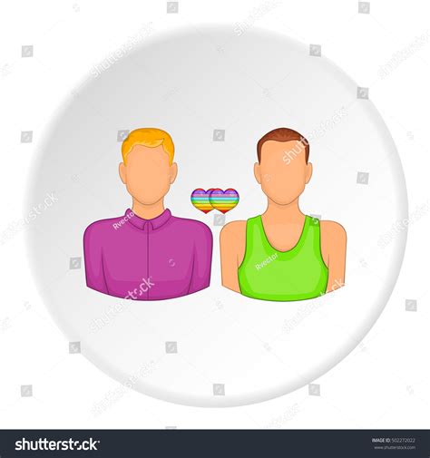 Two Men Gay Icon Cartoon Illustration Vector De Stock Libre De