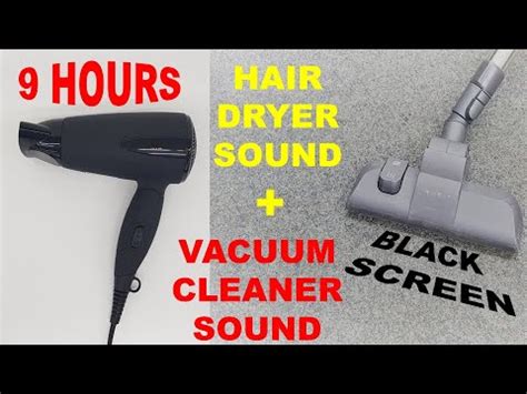 White Noise Mix Of Vacuum Cleaner Sound Hair Dryer Sound Black