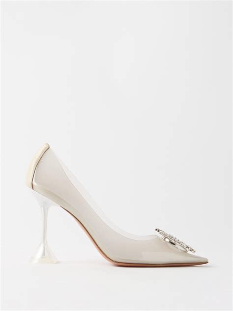 AMINA MUADDI Begum 95 Crystal Embellished Pvc Pumps In White Lyst Canada