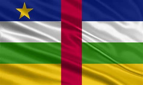 Diseño De La Bandera De La República Centroafricana Ondeando La Bandera De La República