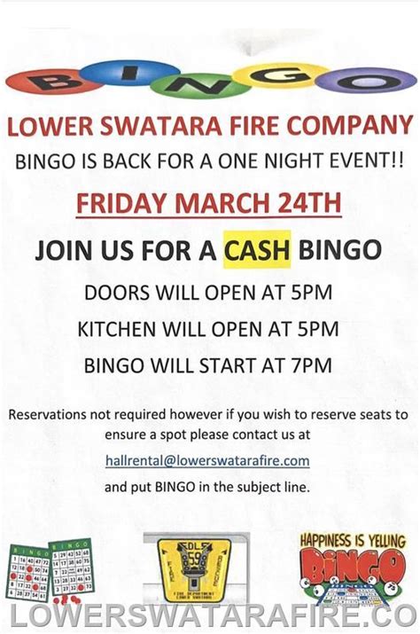 Cash Bingo Lower Swatara Fire Department