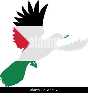 Palestine Peace Dove Illustration Stock Vector Image Art Alamy