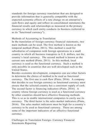 Running Head TRANSLATION FOREIGN CURRENCY FINANCIAL STATEMENTS Docx