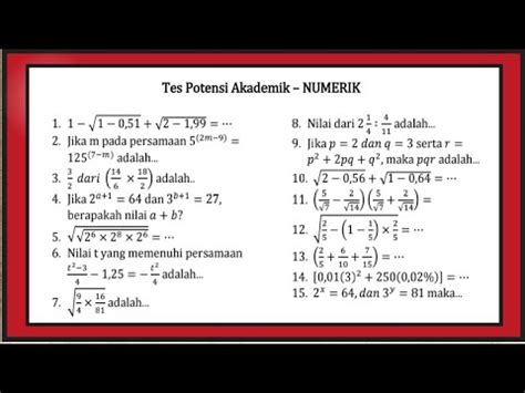 Tes Potensi Akademik Numerik Soal Tpa Yang Sering Muncul Dalam Tes