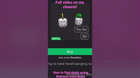 How To Find The Best Deals On Limiteds On Roblox Using Rolimons Youtube