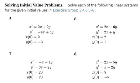 Solved Solving Initial Value Problems Solve Each Of The