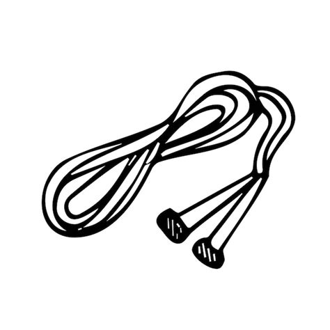 Premium Vector Doodle Black Contour Skipping Jumping Rope For Home