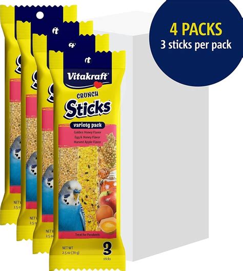 Vitakraft Crunch Sticks Parakeet Treat Honey Egg Apple Bird Treat