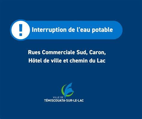 Interruption De Leau Potable Rues Commerciale Sud Caron H Tel De