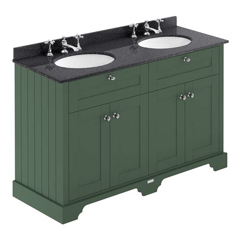 Old London By Hudson Reed 1200mm 4 Door Vanity Unit Double Bowl Black