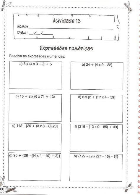 Atividade De Expressões Numéricas 5 Ano REVOEDUCA