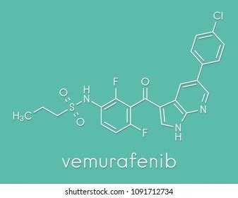 Vemurafenib Melanoma Drug Molecule Skeletal Formula Stock Illustration ...