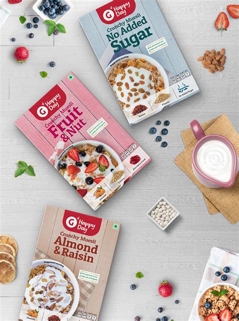 Happy Day Cruncy Muesli Packaging Design Behance