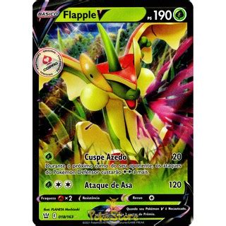 Carta Pokemon Flapple V Português Card Original Copag Estilos de