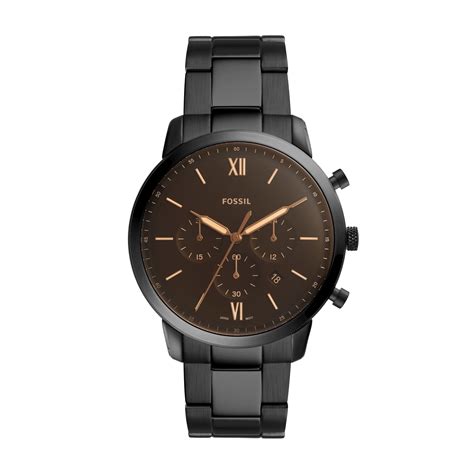 Free Shipping Fossil Men S Neutra Chronograph Black Tone Stainless