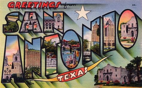 Greetings From San Antonio Texas Large Letter Postcard Vintage