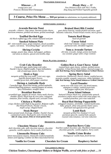 11S brunch menu | Eleven 11 South Fine Dining Restaurant Jacksonville ...