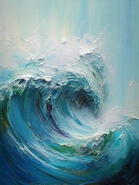 Premium AI Image | The ocean waves are a painting by person.