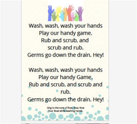 Hand Washing Song Posters - Etsy