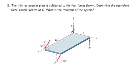 Solved 2 The Thin Rectangular Plate Is Subjected To The