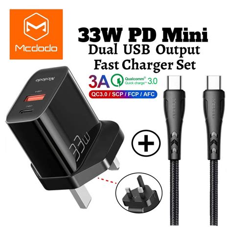 MCDODO CH 0912 33W Fast Charger Adapter Type C To Type C Cable PD