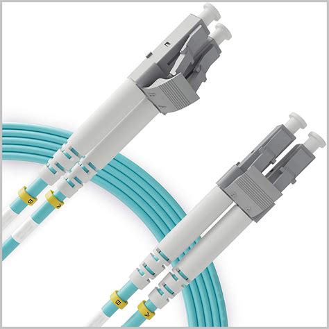 StarTech.com 14FT OM4 50/125um Multimode Duplex LC-to-SC Aqua Fiber Patch Cord — White (Single) (N6PAT-OM4-LC-SC-14FT-WH-1PK)