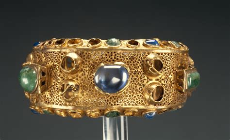 Ancient Jewels and Jewelry | Ancient Roman gold and jeweled bracelet. Features...