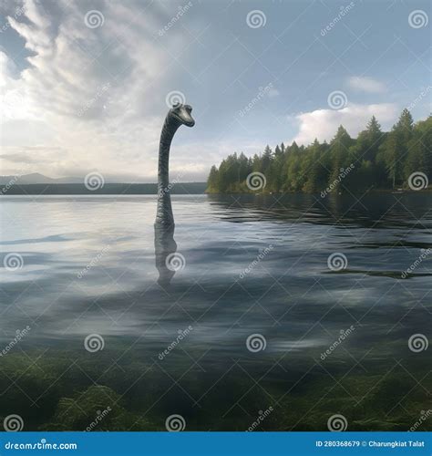 Nessie At Loch Ness Lake Wallpaper Background Or Etc. Stock