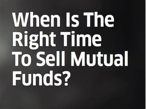 When Is The Right Time To Sell Mutual Funds Dalal Street Investment