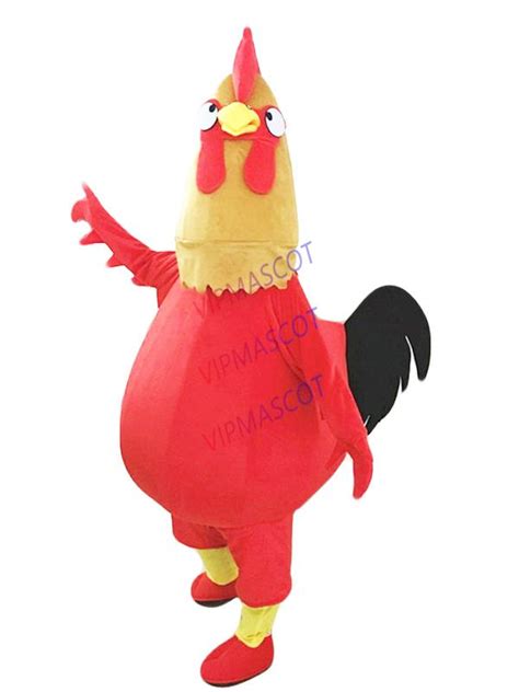 Chicken Mascot Adult Size Cartoon Character Cock Costume Halloween