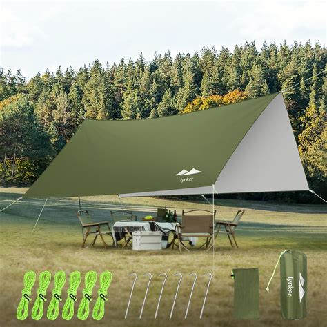 Toldo Camping Impermeable 3 x 3 2 m Lona para Tienda de Campaña Tela