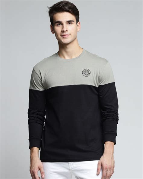 Buy Difference Of Opinion Grey Colourblocked T Shirt Online At Bewakoof