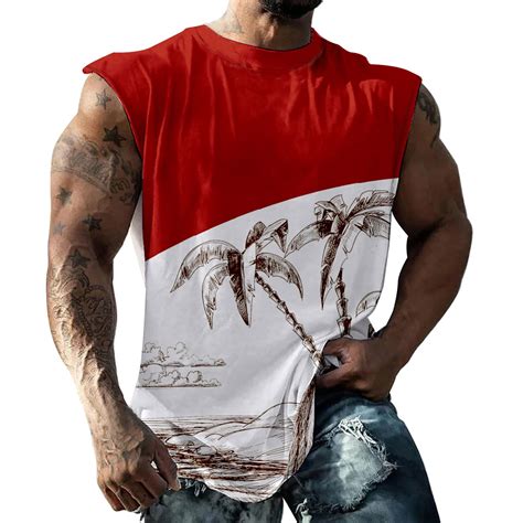 Txeol Sleeveless Tank Tops For Men Men S Workout Tank Tops Palm Tree