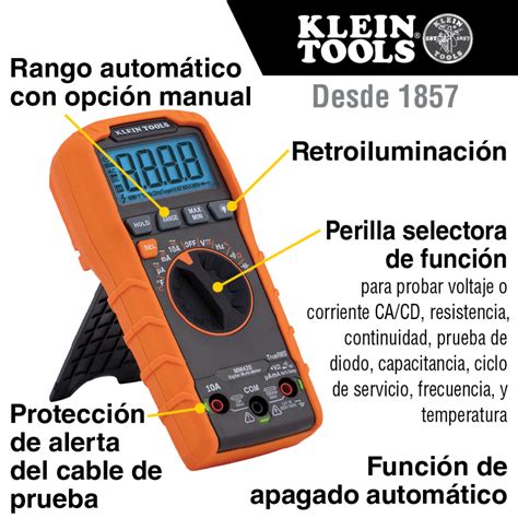 Mult Metro Digital De Rango Autom Tico Con Trms V Temperatura