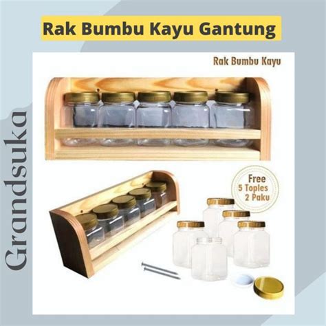 Jual TEMPAT GARAM KOTA GARAM Tempat Bumbu Dapur Rak Bumbu Dapur Gantung