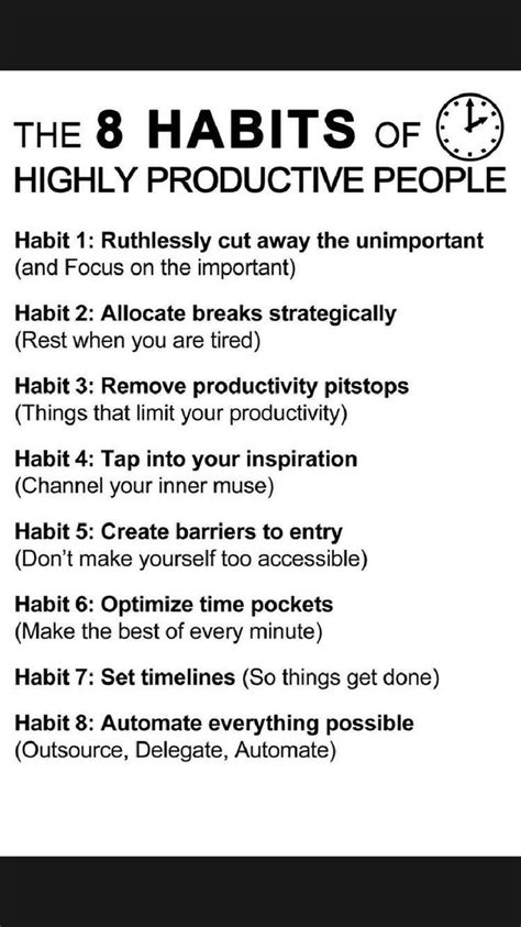 The 8 Habits Of Highly Productive People Law Of Attraction Tips Artofit