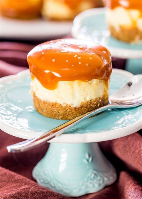 Irresistible Bite Sized Salted Caramel Cheesecakes