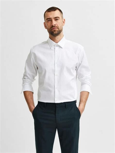 Selected Homme Koszula Ethan 16080200 Biały Slim Fit Ceny i opinie