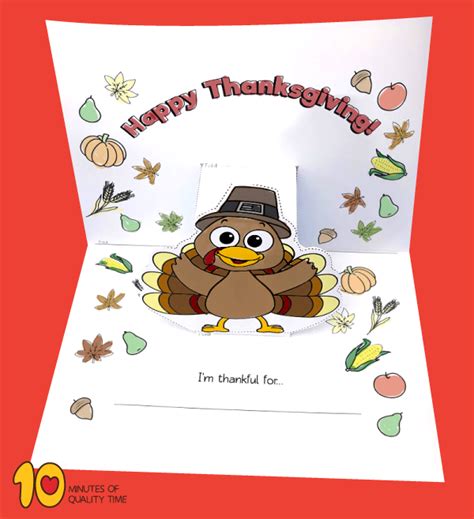 Thanksgiving Pop Up Card Template – 10 Minutes of Quality Time